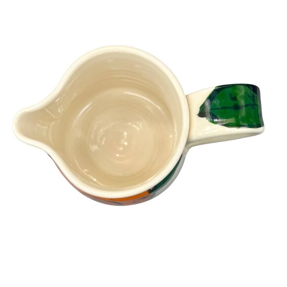 Art Studio Pottery Creamer Pitcher Lidded Sugar Bowl Set Oranges Citrus Signed - Picture 10 of 11